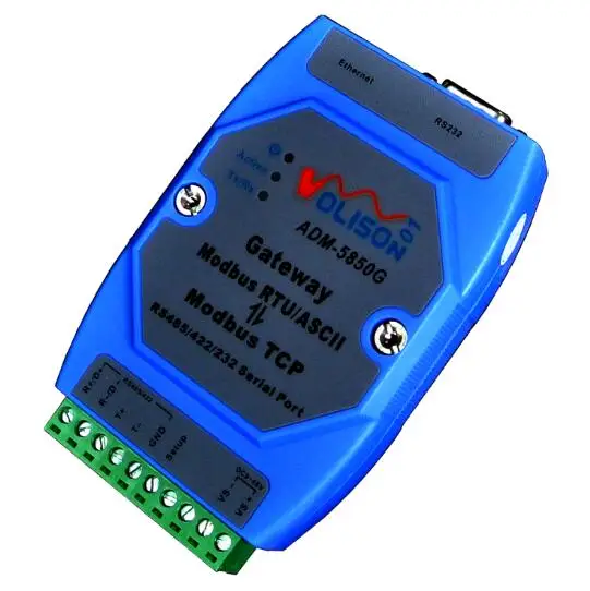 ADM-5850G Industrial Modbus gateway server, MODBUS RTU/ASCII to Modbus TCP, support PLC serial port