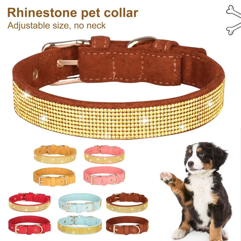 

50% HOTDog Collar Inlaid Rhinestone Decor Pet Grooming Adjustable Shiny Pet Dogs Collar Neck Circle Pet Product