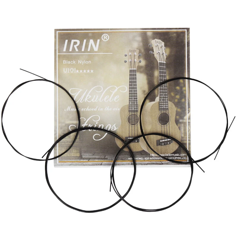 4Pcs/set Black Nylon Ukulele Strings Replacement Part For 21 Inch 23 26 Stringed Instrument | Спорт и развлечения