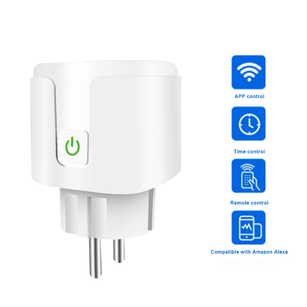 Умная розетка 10A/16A ЕС умная вилка Wifi Беспроводная работает с Google Home Alexa Голосовое
