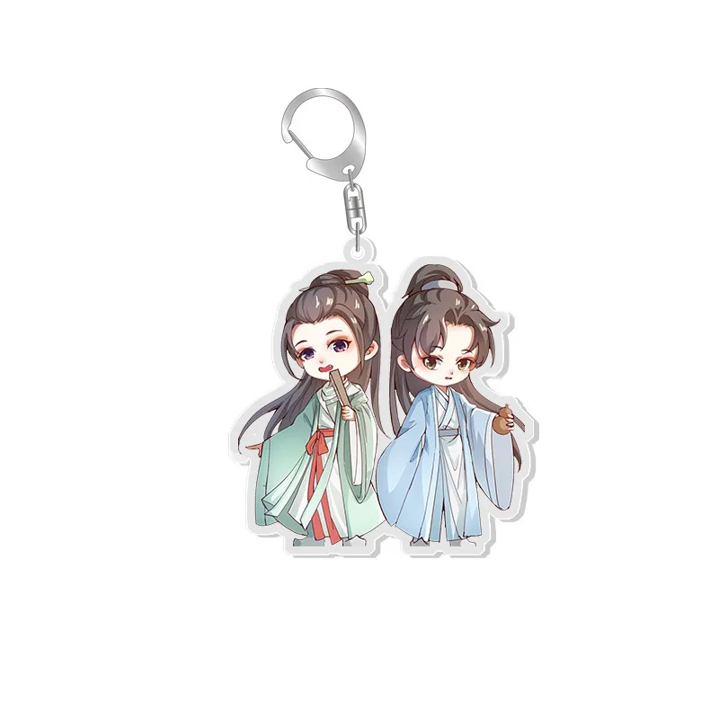 Ключница Word of Honor с карикатурой мужчины и женщины, милый акриловый кольцо для брюк, держатель подвески для детей.