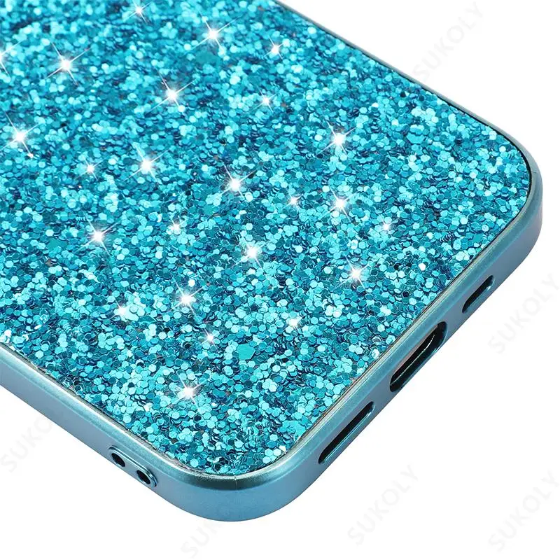Shiny Bling Glitter Case for iPhone 14 13 12 11 Pro Max 13 12 mini 14 XS X XR 7 8 Plus SE 2020 Rhinestone Soft TPU Case Cover