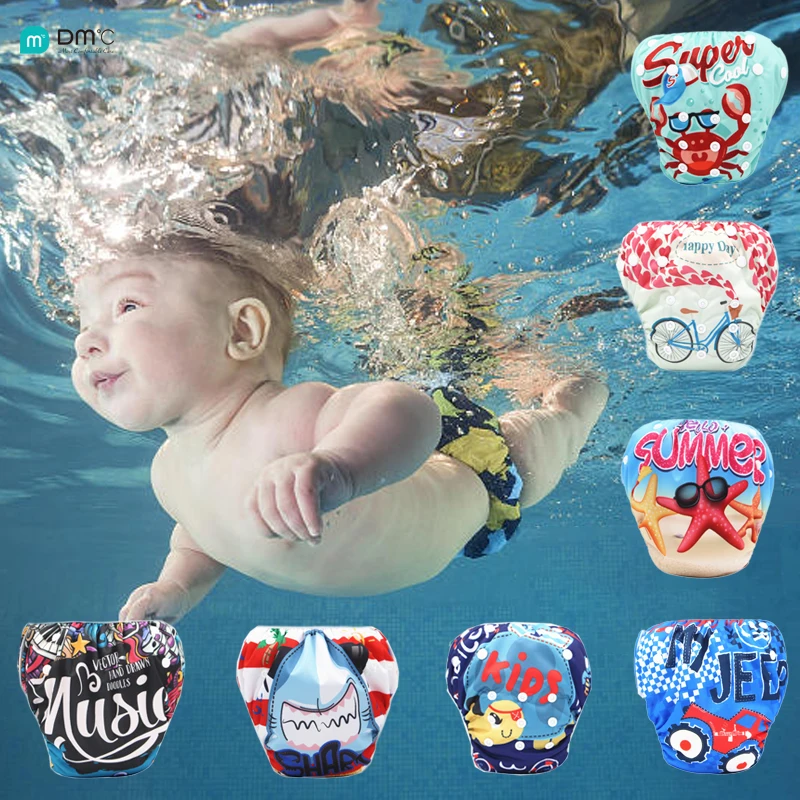 

Купальные плавки для новорожденных, детские купальники, водонепроницаемые и герметичные, моющиеся, регулируемые размеры