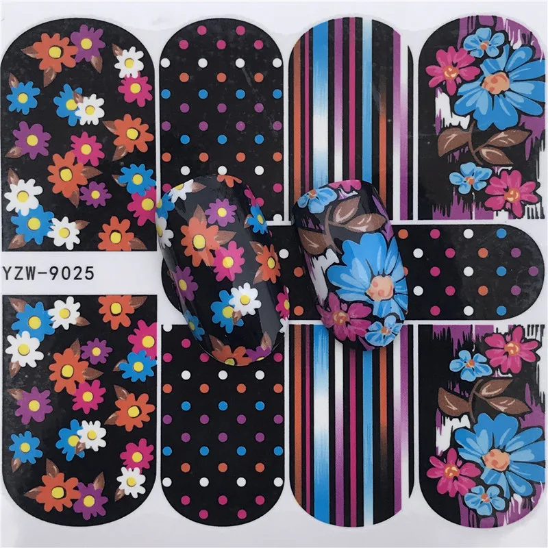 1 лист ярких водных переводных наклеек с Фламинго единорогом цветком красные