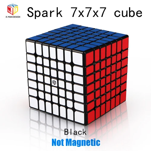 Spark Black Дизайн Qiyi X-Man Spark M 7x7x7 волшебный магнитный кубик без наклеек профессиональные магниты Spark 7x7 скоростной куб головоломка Cubo magico - Цвет: Spark Black