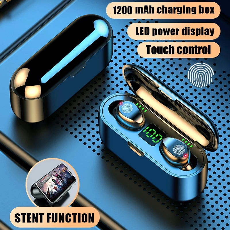 TWS наушники F9 с поддержкой Bluetooth 5 0 и внешним аккумулятором|Наушники гарнитуры| |