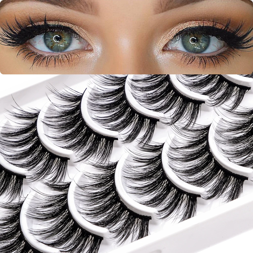 

MAGEFY 10 Pairs Box Natural 3D Eyelash Extension Fluffy Crissross Synthesis Makeup Dramatic False Lashes Mink Soft Faux Cils Set