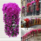 5 лепестков, Орхидея, фиолетовый искусственный цветок, украшение для вечеринки, искусственное украшение для рождественского сада, настенная подвесная корзина