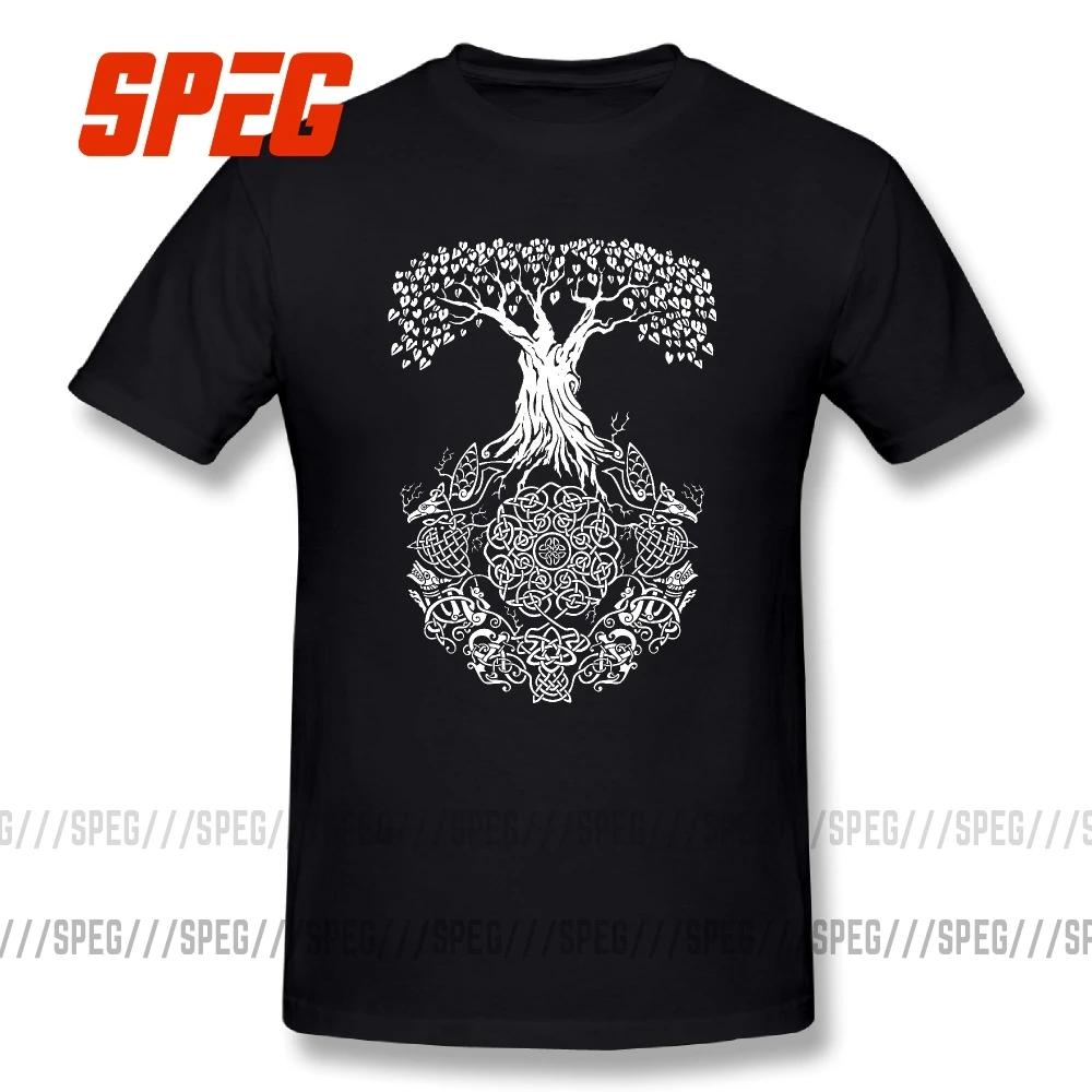 Футболка большого размера с изображением дерева жизни викинга Вальгаллы сына