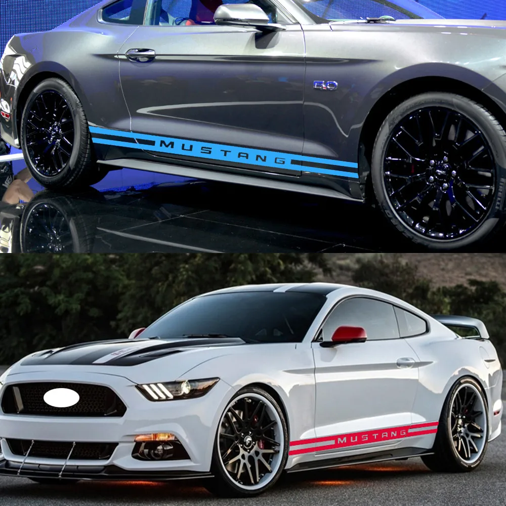 2 шт. виниловые наклейки на дверь и боковые полосы для Ford Mustang 2009-2020 GT Shelby |