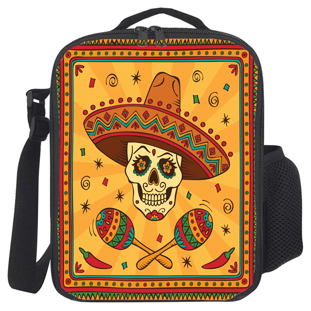 Изолированная сумка для обеда мексиканский череп Уэст ковбой термальные сумки