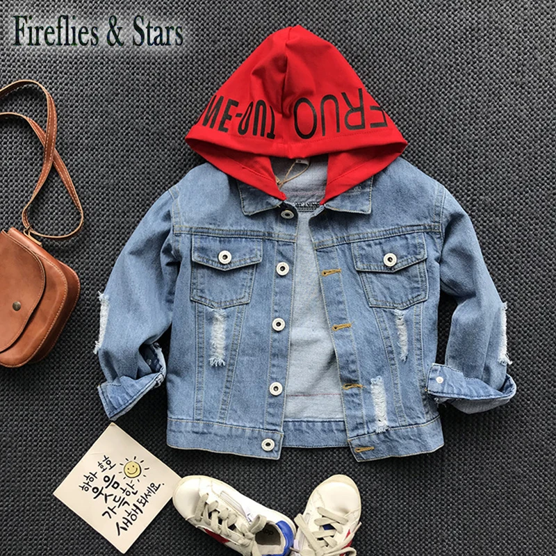 Джинсовая куртка для мальчиков 2-7 лет с капюшоном | Мать и ребенок