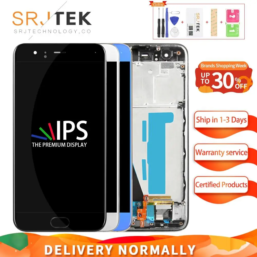 IPS Srjtek для XIAOMI Mi 6 ЖК-дисплей MI6 матрица сенсорный экран M6 дигитайзер Полная сборка