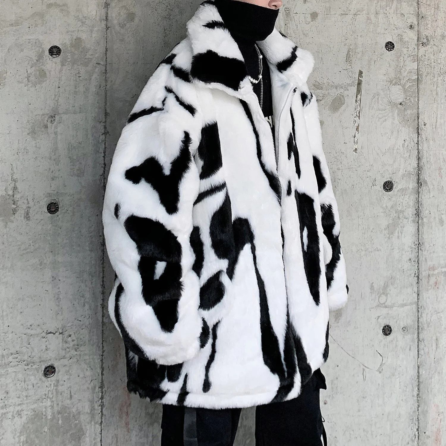 Мужская зимняя куртка из искусственной кожи с принтом | одежда