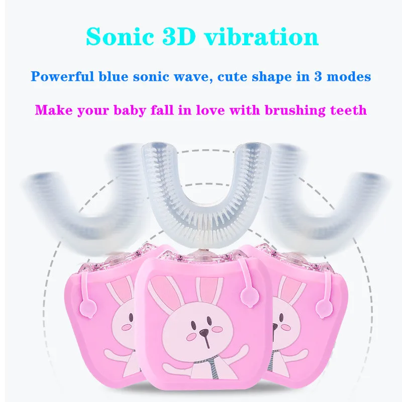Смарт U 360 градусов Детский Электрический Sonic зубная щетка кремния Автоматическая