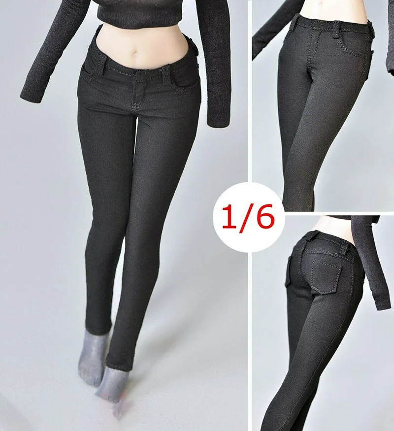 

In Stock 1/6 Female Stretch Slim Pants Trousers 7 Colors Pants Clothes Accessories Model Toy for 12" PH Action Figure Body