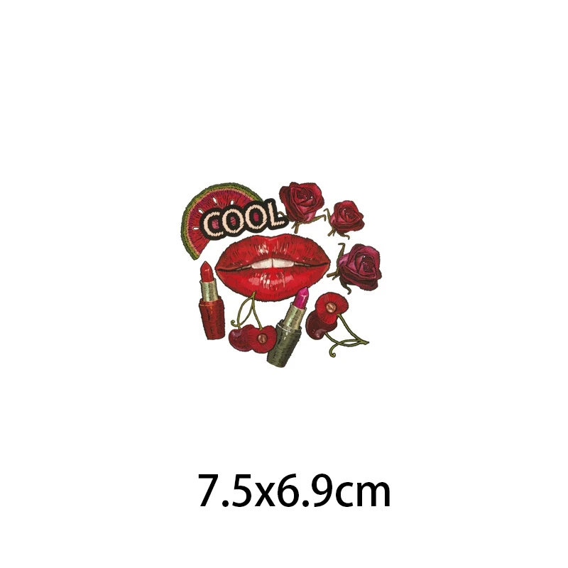 2019 New Patches Red Lip Kiss Ironing on Heat Transfer Printing Stickers Washable for Clothes T-shirts DIY Appliques | Дом и сад