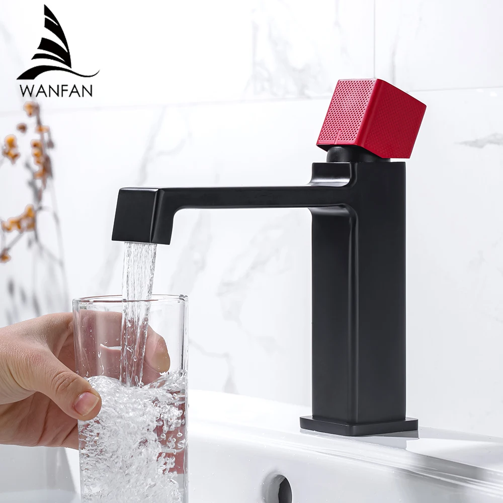 

Basin Faucets Fashion Bathroom Faucet Hot and Cold Water Basin Mixer Tap Black Brass Toilet Sink Water Crane Chrome DG20-0747