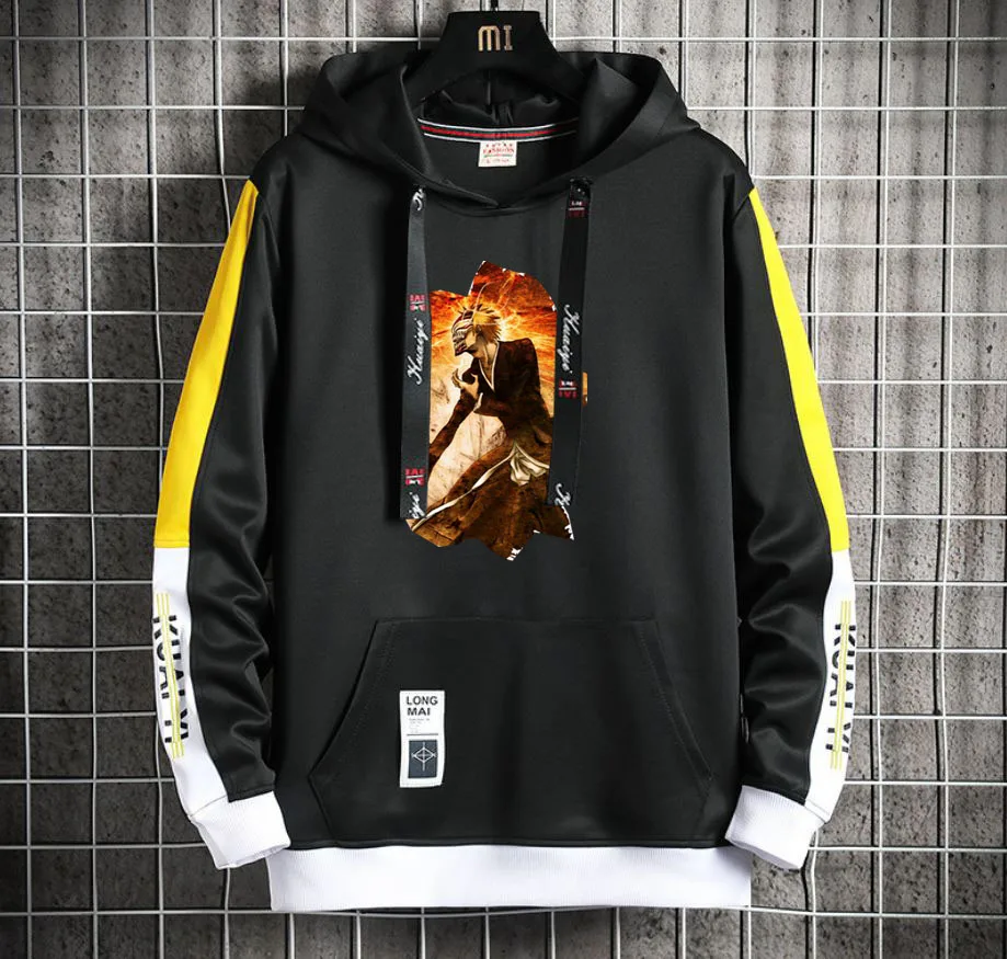 

Bleach Anime Hoodie Men/Women Popular Harajuku Hoodeds Pullover Streetwear Casual Fake Two-Piece jacket coat