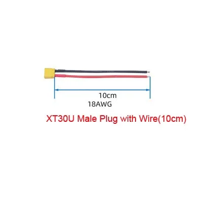 XT30 male wire 18AWG 10cm