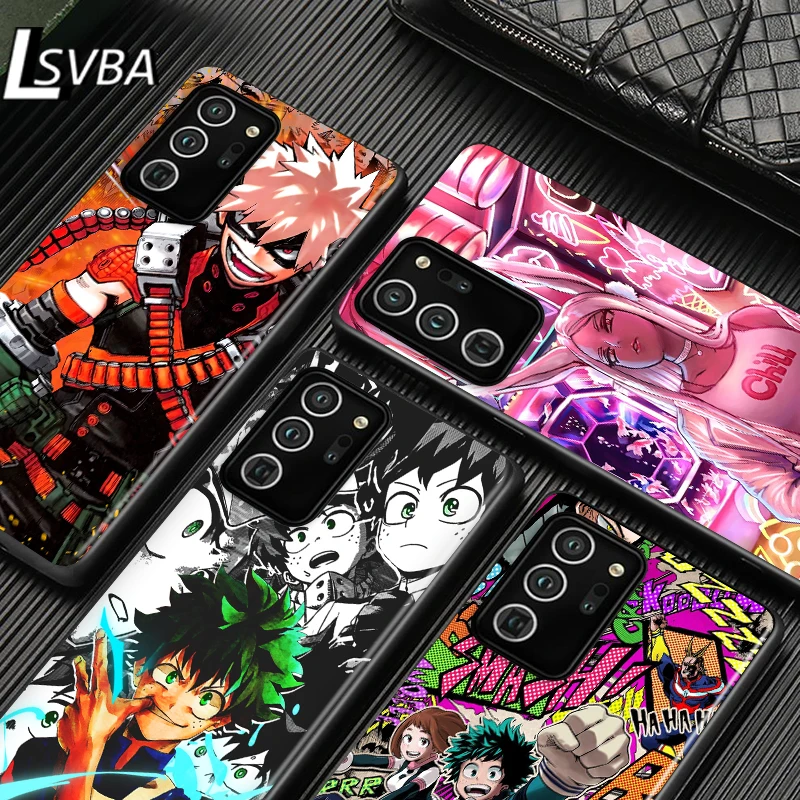 

My Hero Academia Soft TPU for Samsung Galaxy S21 S20 FE Ultra Lite S10 5G S10E S9 S8 S7 S6 Edge Plus Black Phone Case