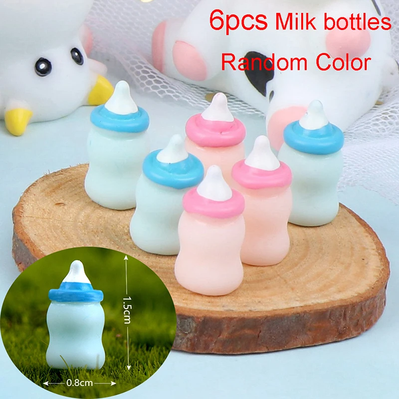 

Micro Animal Landscape Model Little Statue Ornament Cow Milk Bottle Figurines Miniature Dairy Cattle Fairy Garden Handicraft