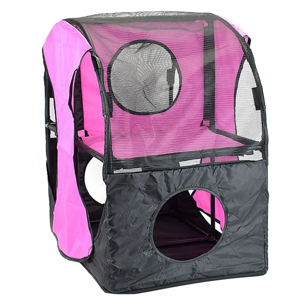 Двухэтажная башня для скалолазания кошек дышащий сетчатый домик котенок