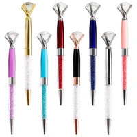 100pcs customize large diamond metal ballpoint pen with crystal wedding luxury pen for gift student advertising ball pen