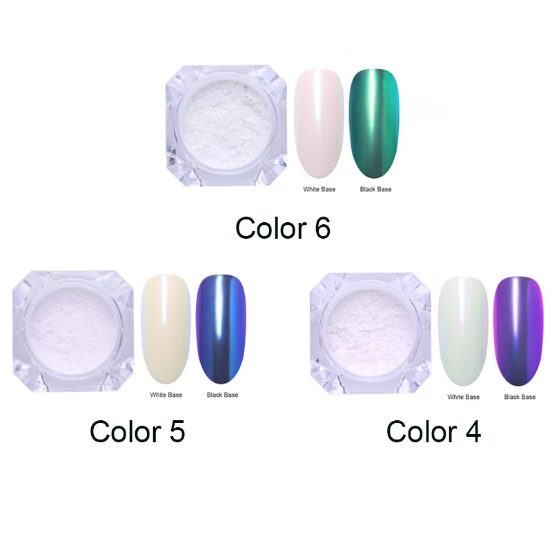 3pcs-Set 3 Яркие Блестки для ногтей порошок пыль хром пигмент пыль ослепительный салон микро Голографический лазерный порошок для DIY украшения для ногтей - Цвет: 3pcs-Set 3