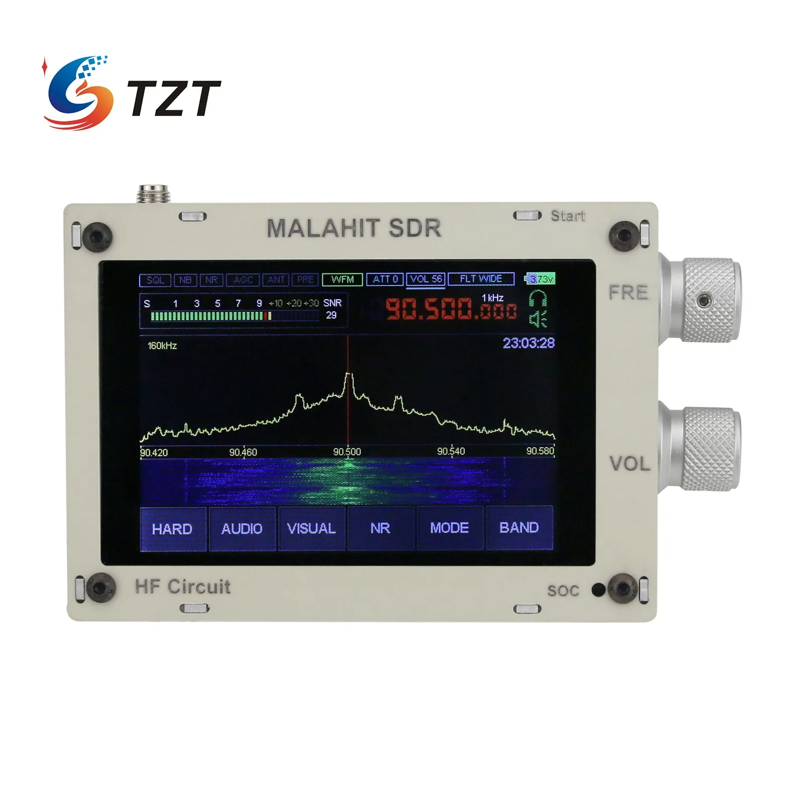 1.10C 50KHz - 2GHZ Malachite Malahit SDR Radio DSP Receiver AM/SSB/NFM/WFM+Speaker + Battery +Metal Case Expansion Board | Электроника