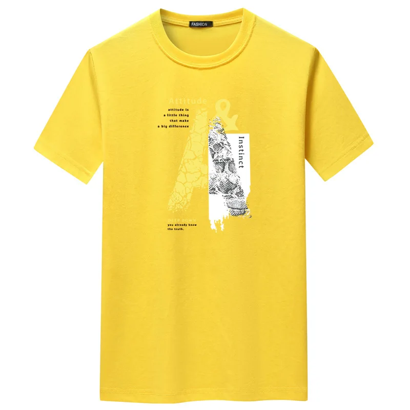 

2021 Summer New Arrival Casual Short-sleeved Tide Round Neck Loose All-match Simple Fashion Men T-shirt Free Shipping Size S-5xl