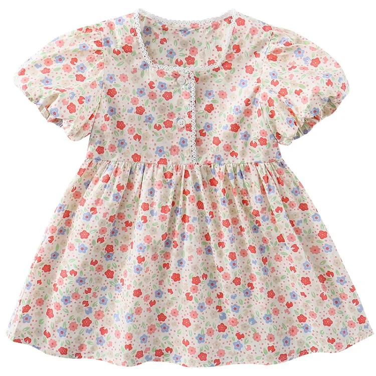 

Girls' Summer Dress 2021 New Children's Fashionable Princess Dress Baby Girl Summer Dress Floral Skirt Fashion