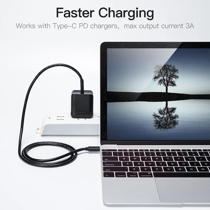 3a pd type c и usb c быстрый зарядный кабел