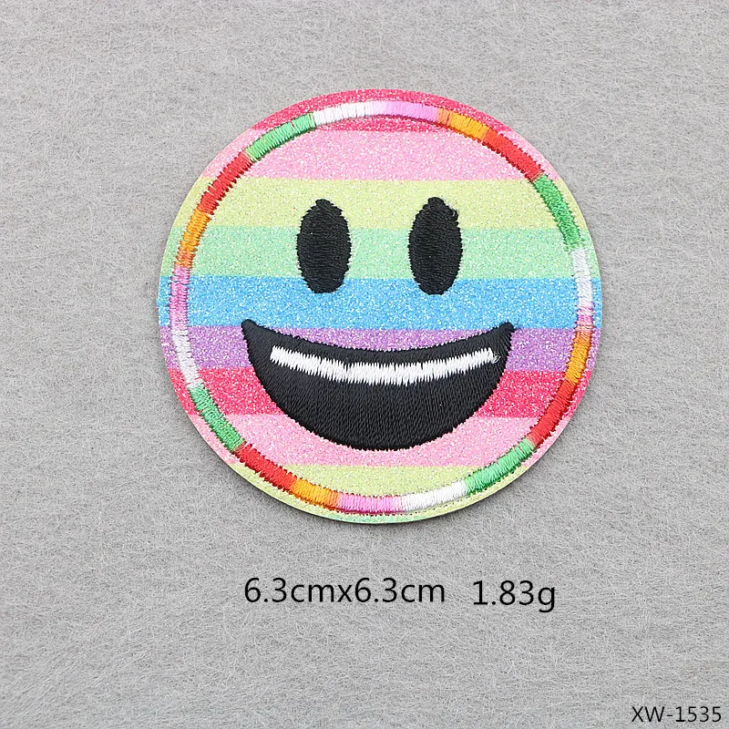 New High quality love smiley face cartoon embroidered iron on patch clothes jeans decorative repair sewing decals DIY applique | Дом и сад