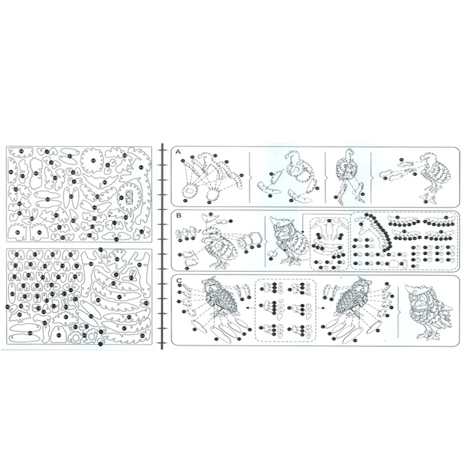 

Wooden 3D Three-dimensional Jigsaw Puzzle, Laser Cutting Craft, Owl Animal Graphics, Children's Educational Toy Game Puzzle