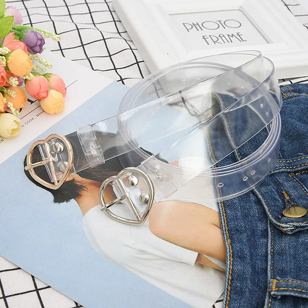 Ремень прозрачный Однотонный женский модный пояс из ПВХ в стиле кэжуал подходит