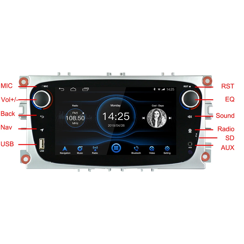 Автомагнитола с восьмиядерным процессором 2 ГБ + 32 Android 8 1 для Ford Focus Mondeo Galaxy S max