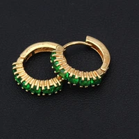 square cut green zirconia hoop earrings yellow gold filled classic womens huggie earrings jewelry gift