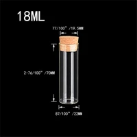 22x70mm 18ml empty glass transparent clear bottles with cork stopper glass vials jars packaging bottles test tube 100pcslot