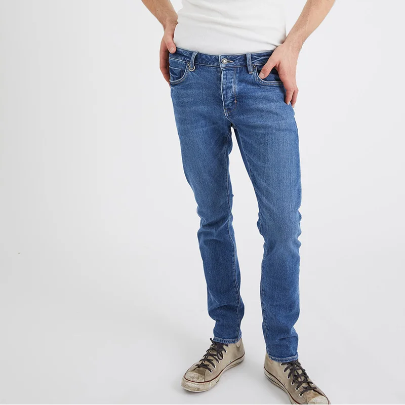 

Jeans men's casual straight tube daily work large size fat full Korean small foot four seasons new trousers