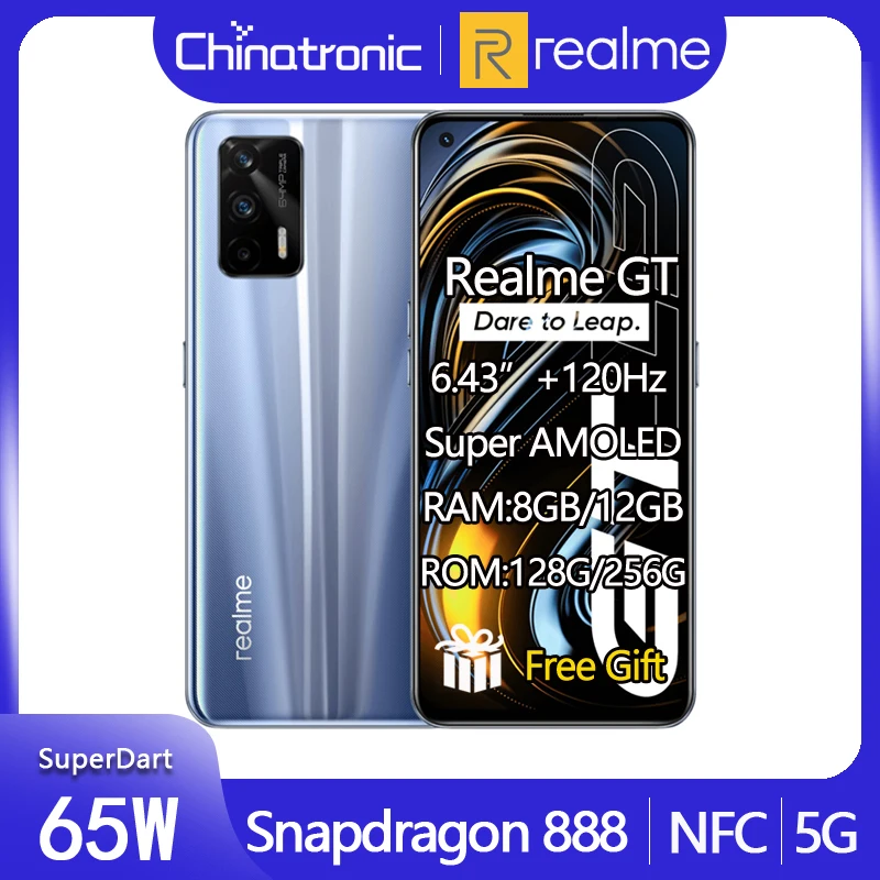 Realme GT 8 Гб 2021 ГБ 128 5G мобильный телефон дюйма FHD + SuperAMOLED 6 43 Гц Восьмиядерный