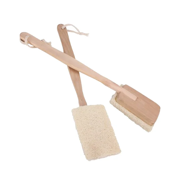 

2pcs Natural Loofah Bath Body Shower Spa Back Brush with Long Handle