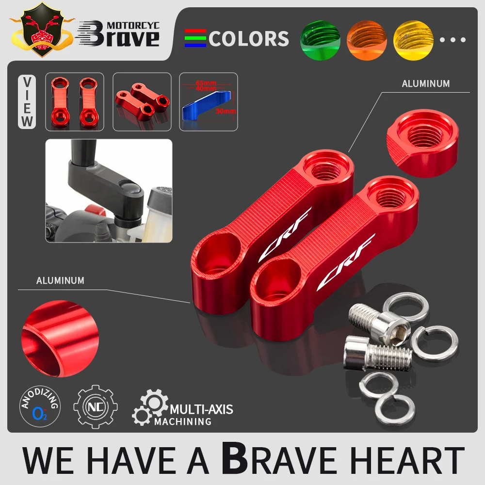 

Moto Parts For HONDA CRF 250 450 1000L 250L CRF250 Rally CRF450 Motorcycle Rearview Mirrors Extension Riser Extend Adapter