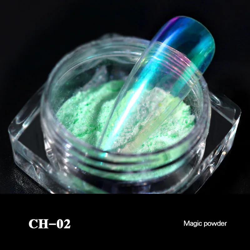 CH02 0.2g Nai Ice Transparent Glitter Powder Mirror Mermaid Pigment UV Gel Nail Polish Magic Dust Laser Nail Art Decorations - Цвет: CH02