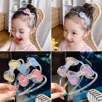 new bow transparent quicksand headband cute girl bow star headband birthday party childrens hairpin hair accessories