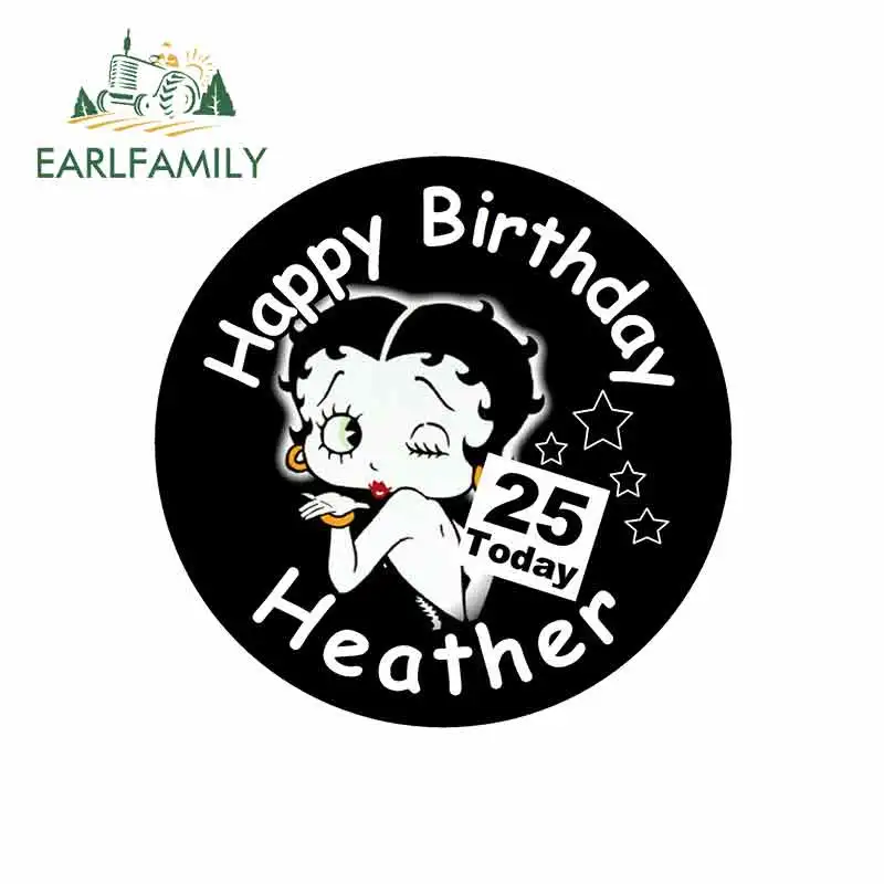 EARLFAMILY 13 см x забавные автомобильные наклейки для счастливых бейдж дня рождения