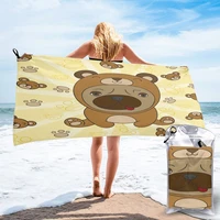 bathing towel lovely pug with bear costume bath wearable towel dress fast drying beach spa magical nightwear sleeping