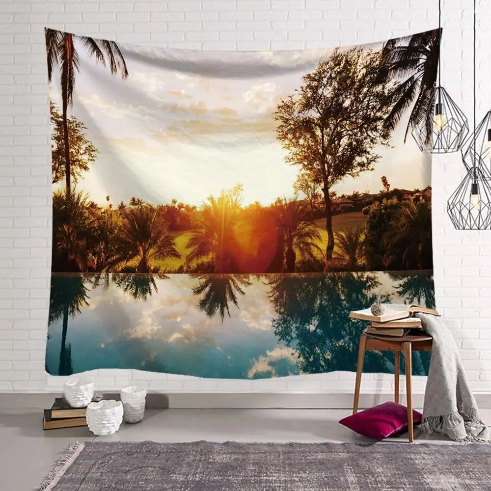 Подвесное настенное одеяло ручной работы из полиэстера с изображением солнца