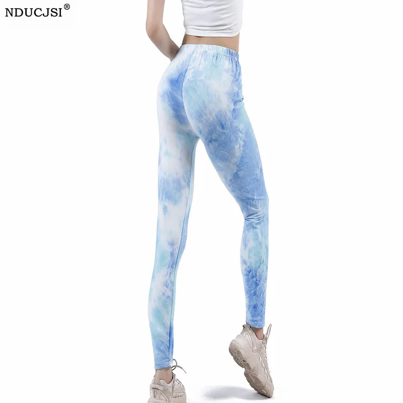 

NDUCJSI High Waist Leggings Push Up Leggins Tie-Dye Print Women Fitness Running Gym Pants Sport Girl Tight-Fitting Elasticity