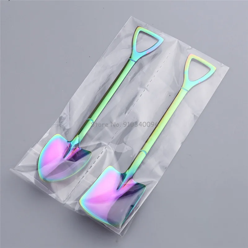 10PCS Stainless Steel Coffee Spoon Watermelon Shovel Dessert ice cream spoon Teaspoon Stirring Christmas Gifts | Дом и сад